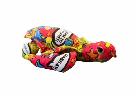 Peluche :<br> Tortue colorée "Save the planet"